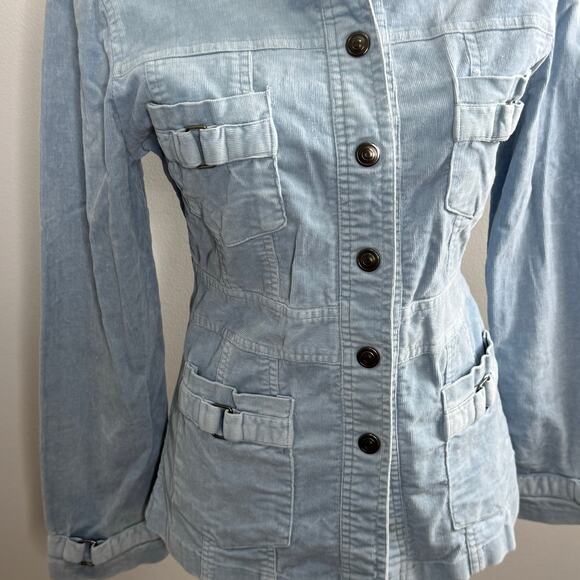 Y2k Paris Blues light blue corduroy jacket size M - Picture 2 of 8